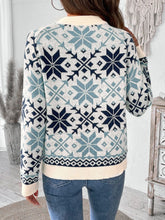Perfee Graphic Round Neck Long Sleeve Sweater OutfitFlow